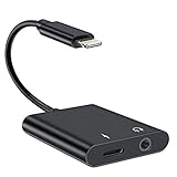 VANMASS 3.5 mm Headphone Jack Adapter, 2in1 Headphone Adapter with 12W 2.4A Fast Charge, Hi-fi Audio Earphone Adapter, Support Remote Control&Phone Call, Compatible with Phone X/8/8P/7/7P