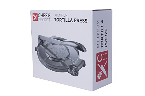 Chef's Secret 8" Tortilla Aluminium Press, Durable Tortilla Quickly Easily Makes Delicious Tortillas for Any Recipe - Thumbnail 3