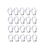 JOMITOP Clip Holder for T8 LED Tube Light - Fluorescent Tube Lamp Mounting Bracket to Hang 10 Tubes - Stainless Steel Lampholder Support with Plastic Finish 20pcs.
