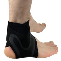 Ariestorm Adjustable Elastic Ankle Brace Guard Foot Sports Injuries,Pain Relief, Sprains and Recovery, Breathable Sleeve (blackA, S)
