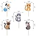Cat Cupcake Cake Toppers - Kitten Pet Theme Birthday Party Decorations Supplies - 25 PCS