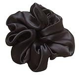 Navy Blue Satin Hair Scrunchies