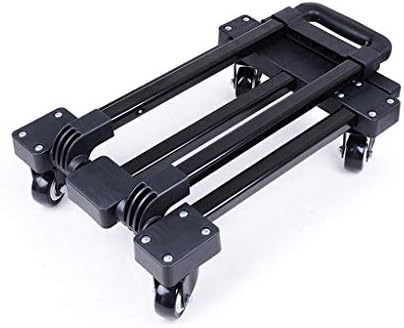 JAG Foldable, durable handcart, small, black 4-wheel household cleaning cart, transport accessories, luggage rack, shopping cart