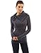 PattyBoutik Women Asymmetric Neck Raglan Marled Sweater (Heather Navy Blue Medium)