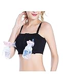 Hands-Free Maternity Nursing Bra for Breastfeeding - Comfortable & Pumping Bra - Fashion Breast pump Bra, Black (Medium, Black)