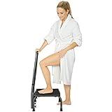 Bath Step Stool with Handle by Vive - Stainless Steel Bath Foot Step for Bariatrics, Seniors, Elderly & Handicap - Heavy Duty Portable Medical Stepping Stool w/ Metal Hand Rail