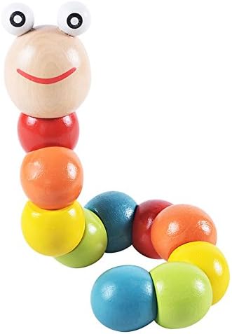 Colorful Twisting Caterpillar for Children Wooden Activity Toys