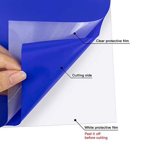 JANDJPACKAGING Blue HTV Vinyl for T-Shirts 12"x10" Heat Transfer Vinyl 10 Pack Iron on Vinyl (Navy Blue) - Thumbnail 2