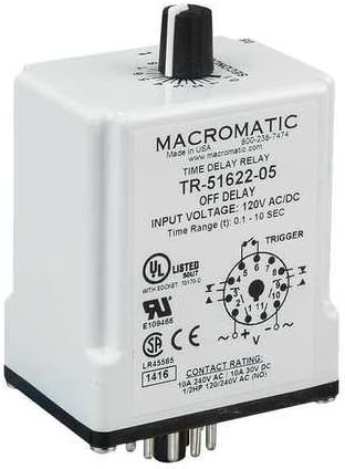 Time Delay Rlay, 24VAC/DC, 10A, DPDT, 3 sec.