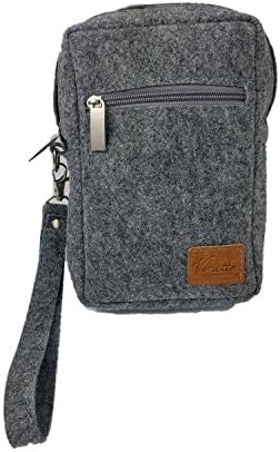 Wrist Bag Vertical/Horizontal Men's Wallet Handbag Men's Bag Organizer for Documents, Travel, ID Card, Tablet, GoPro, Dashcam, Smartphone (gray, small vertical mod. 05)
