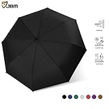 JBM Travel Umbrella Auto Open Compact Folding Sun & Rain Protection Windproof Portable Umbrella Kids Women Men (Black, Red, Purple)