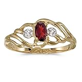 FB Jewels 10k Yellow Gold Genuine Red Birthstone