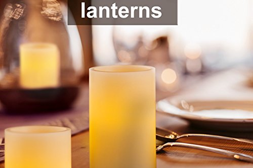 AMAGIC Set of 6 Battery Operated Candles White （H 4" 5" 6" 7" 8" 9" x D 3"）- Real Wax Flameless Candles Bulk with Remote & Timer - Led Candles Flameless Pillar (AA Batteries not Included) - Thumbnail 5
