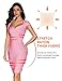 meilun Women's Rayon Sexy Short Sleeve Square Neck Bandage Dress Small Pink