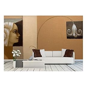 Portrait of Girl, Original Oil Painting on Canvas - Removable Wall Mural | Self-Adhesive Large Wallpaper - 66x96 inches