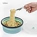 COLORCORAL Camping Bowl with Lid Collapsible Silicone Bowl and Foldable Stainless Steel Fork for Travel and Camping Microvave and Fridge Food Storage Bowl(1200ML)