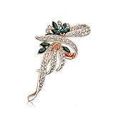 Fashion Plaza Black Friday Christmas Gift Women's Flower Brooch with Clear CZ Pin BR136