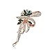 Fashion Plaza Black Friday Christmas Gift Women's Flower Brooch with Clear CZ Pin BR136