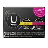 U By Kotex 4 Regular Tampons and 2 Thin Liners Travel Pack (2 Pack)