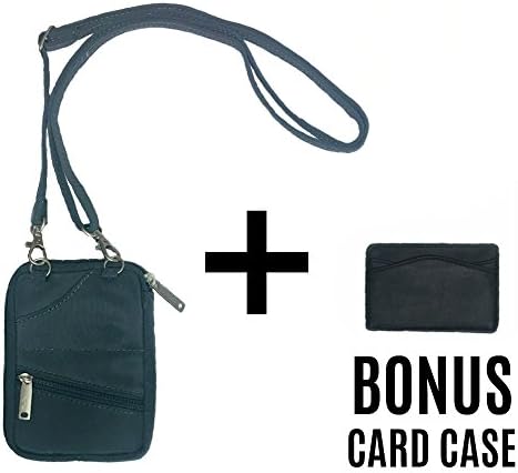BeSafe RFID Compact Passport Holder & Organizer + Bonus RFID Leather Credit Card Wallet (Grey)