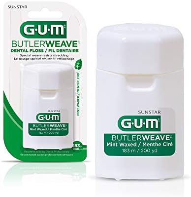 Gum Butlerweave Waxed Dental String Floss Resists Shredding Mint