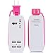 USB Power Strip, Portable Travel Charger Outlets 2.1AMP+1AMP 21W 1.5M/5ft Power Supply Cord with Universal Plug Wide Range Input 100v-240v Power Sockets USB charger station 4 Port USB Charger (Pink)