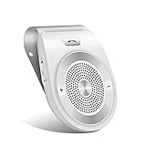 Bluetooth in Car Speakerphone Motion AUTO ON Wireless Speaker for Handsfree Talking/Music Streaming with Car Charger & Clip for All Smartphone, 20H Play Time, Dual Link Connectivity Enhance Bass