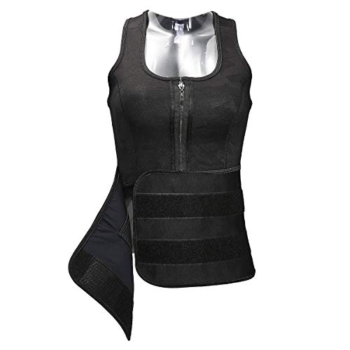 Slimerence Sauna Suit Tank Top Vest, Neoprene Latex Sport Girdle Waist Trainer Corset, for Women Black 3XL