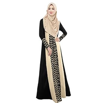 ROMANTIC BEAR Vintage Women Islamic Muslim Maxi Dress