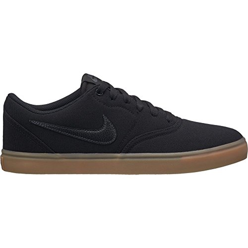Nike Men's SB Check Solarsoft Canvas Skateboarding Shoes Black/Black-Gum Light Brown 12