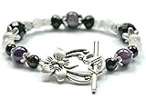 Stress Relief & Anti Anxiety Bracelet Featuring Natural Gemstones Rose Quartz, Amethyst, Black Onyx, Moonstone, Howlite, sleep aid, crystal healing for depression