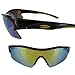 Vuarnet Extreme Unisex VE 7002 Wrap Polarized Sunglasses, Shiny Black/Yellow