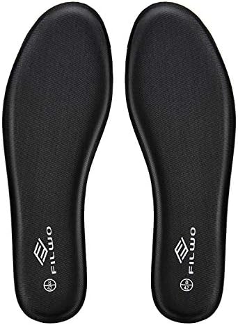 FILWO Memory Foam Insoles Men Comfy Soles Replacement, Walking Boot Insoles Inserts Sports Running Shoes Trainers Sneakers Working Shoes, Comfort Insoles Women Cushion Soles 1Pair (Black, US5=EU36)