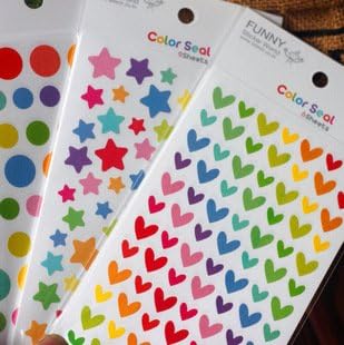 36 Sheets Cute Kawaii Small Assortment Hearts Stars Dots Decorative Album Phone Calendar Diary Sticker Scrapbooking Craft For Kids Kindergarten School laptop