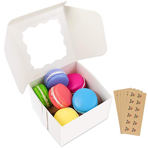 Small Pastry Boxes. Moretoes 50pcs 4x4x2.5 Inches White Bakery Boxes