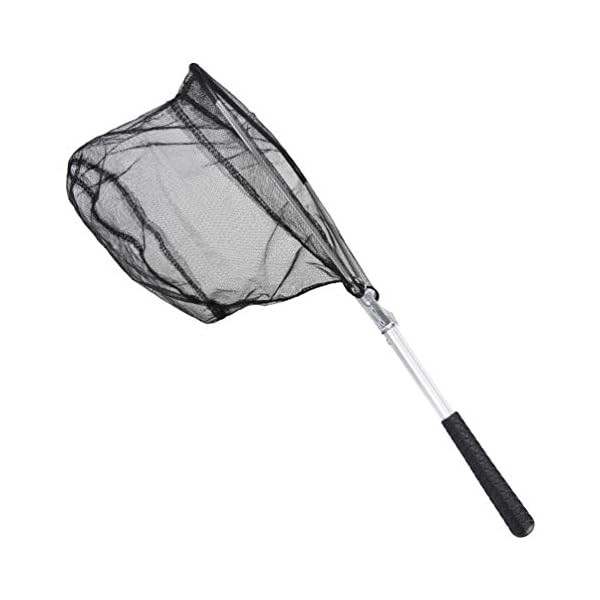 BESPORTBLE Angelkescher Fishing Kescher Klappbar Aluminiumlegierung Bodenkescher Poolkescher Garnelenkescher Dreieck Brail Kescher 50cm – Bild 5