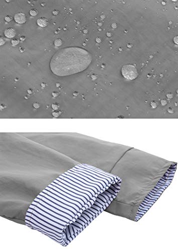 FISOUL Windbreaker Raincoats Waterproof Lightweight Rain Jacket Outdoor Hooded Women's Trench Coats Grey XL - Thumbnail 7