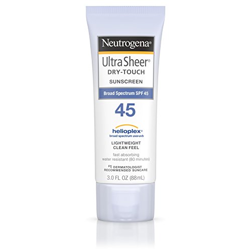 Neutrogena Ultra Sheer Dry-Touch Water Resistant and Non-Greasy Sunscreen Lotion with Broad Spectrum SPF 45, 3 fl. Oz (Pack of 3)