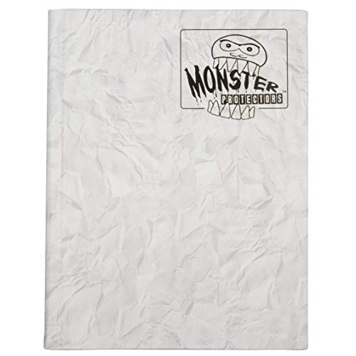 Monster Binder - 9 Pocket Trading Card Album -Marble White w White Pages - Holds 360 Yugioh, Magic, and Pokemon Cards