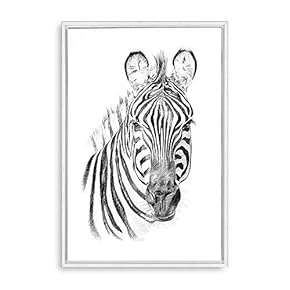 Framed Canvas Home Artwork Decoration Animal Portrait Canvas Wall Art for Living Room, Bedroom - 16x24 inches