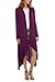 Meaneor Women's Long Sleeve Waterfall Asymmetric Drape Open Long Maxi Cardigan, XX-Large, Wine Red