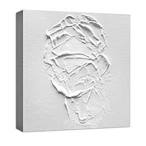 Canvas Wall Art Black and White Abstract Oil Painting Feature Painting Artwork for Home Prints Framed - 12x12 inches