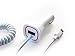 Apple iPhone 7 7 Plus 6 6S 6+ 6S+ SE 5 5S New Rapid Fast Dual Port Car Charger - 6 Foot Coiled Cord 5v / 2.1 Amp - White - Red LED