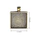 20 Pcs 1 Inch Square Bezel Pendant Tray Vintage Antique Bronze Pendant Blanks Cameo Settings