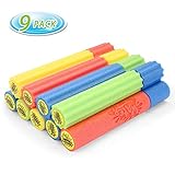 Fun-Here Water Shooter 9-Pack Pool Noodles 2 Styles Summer Toys Bulk Water Blaster Foam Squirt Gun Super Lake Soaker Outdoor Set for Kids Teens Adults