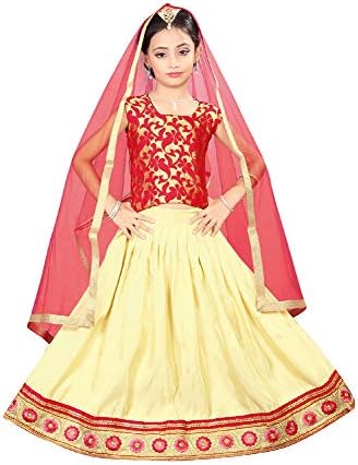 Arrow Fashion Baby Girl Net Lehenga Choli (Red & Beige)