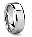 King Will Men's 8mm Tungsten Carbide Ring Polished Plain Comfort Fit Wedding Engagement Band