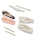 Pearl Hair Clips for Women Girls, DAILING Acrylic Resin Hair Barrettes Fashion Sweet Hairpins for Party Wedding Daily, Applies to Bun Updo(22pcs)