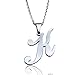FUNRUN Womens Mens Stainless Steel Initial Letter Pendant Necklace,Letter K