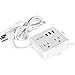 Mini USB Power Strip JSVER Travel Power Strip with 3 USB, 2 AC outlets Surge Protectors, Desktop USB Charging Station with Long Extension Cord (White)